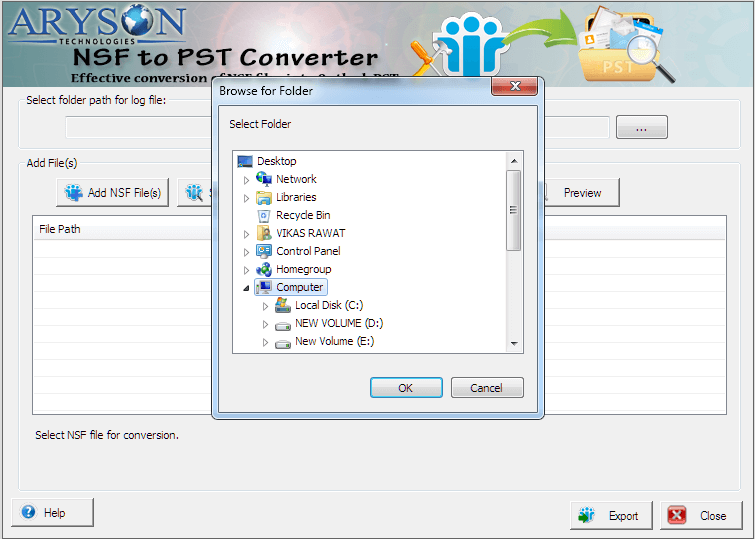 Export Lotus Notes to Outlook Tool Screenshot