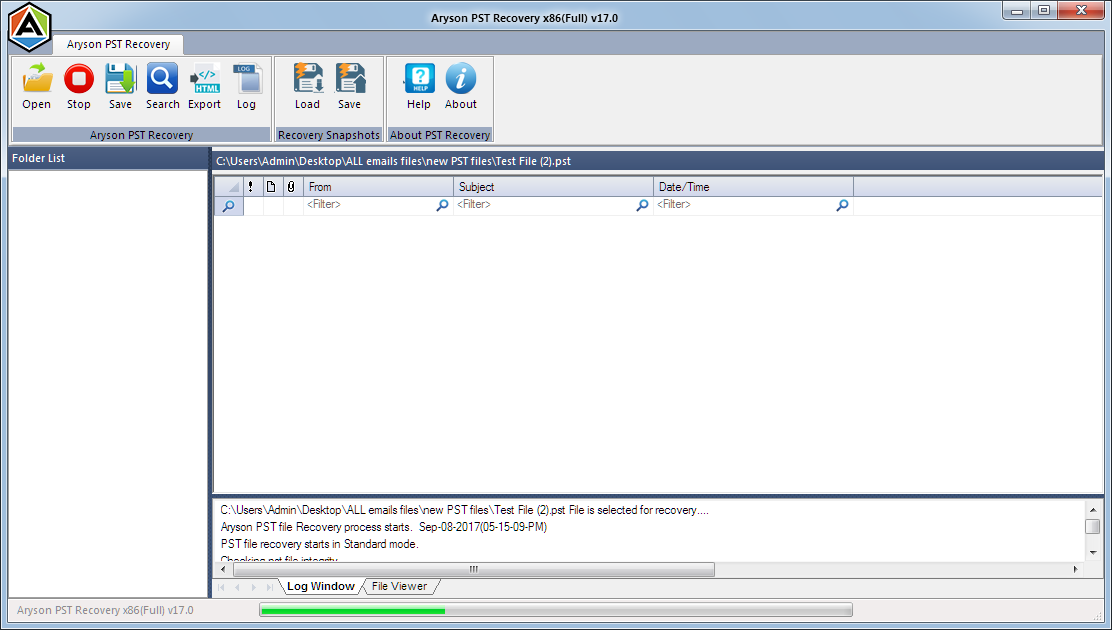 Repair Outlook PST Freeware Screenshot