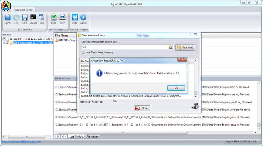 Try Aryson BKF Recovery Software
