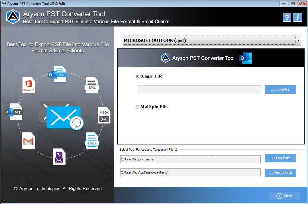 Export Outlook to Apple Mac Mail Screenshot