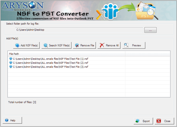 Aryson NSF to PST Converter software