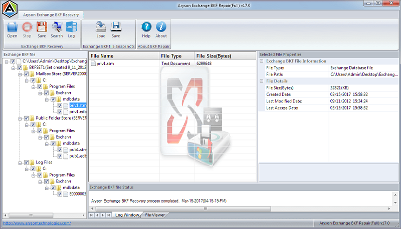 Aryson Exchange BKF Recovery Windows 11 download