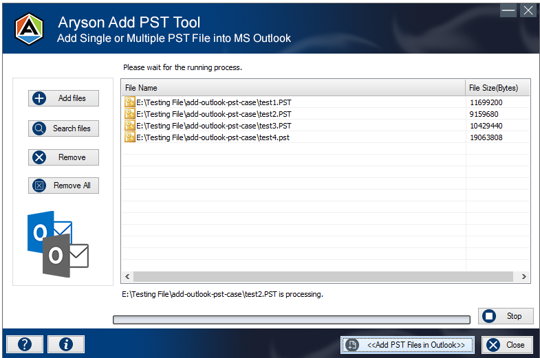 Add Outlook PST