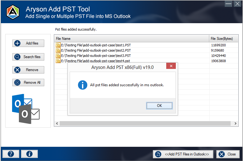 Add Outlook PST