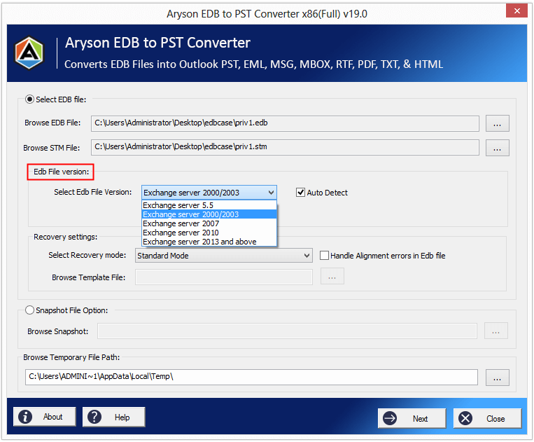 EDB to PST Converter