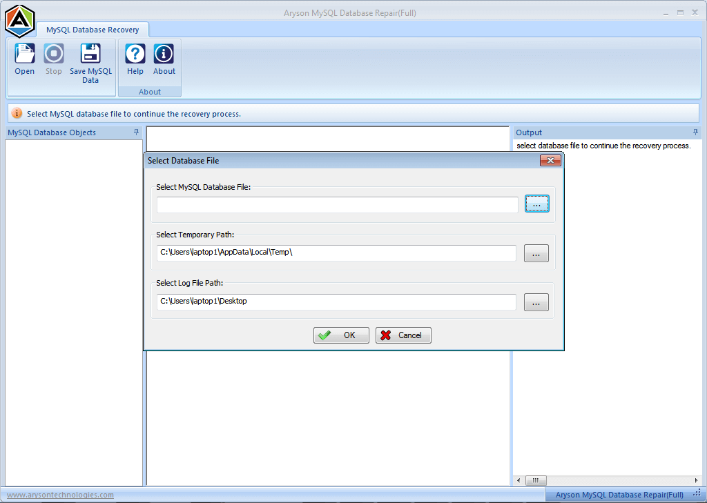 Aryson MySQL Database Repair