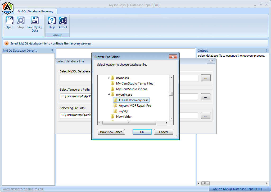 Aryson MySQL Database Repair