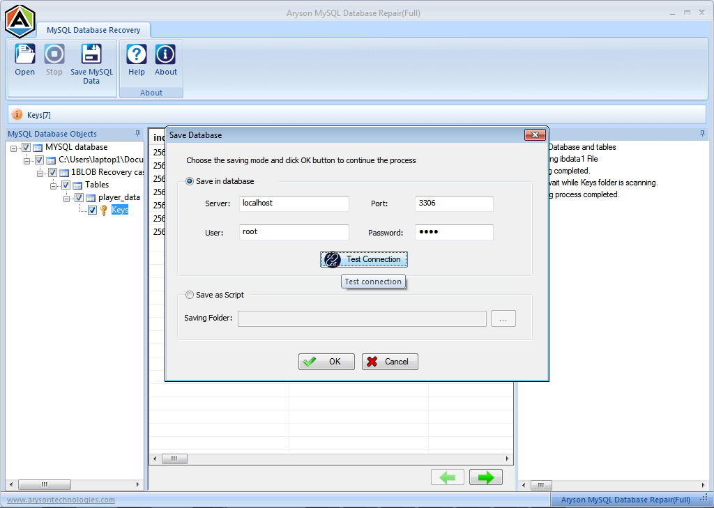 Aryson MySQL Database Repair