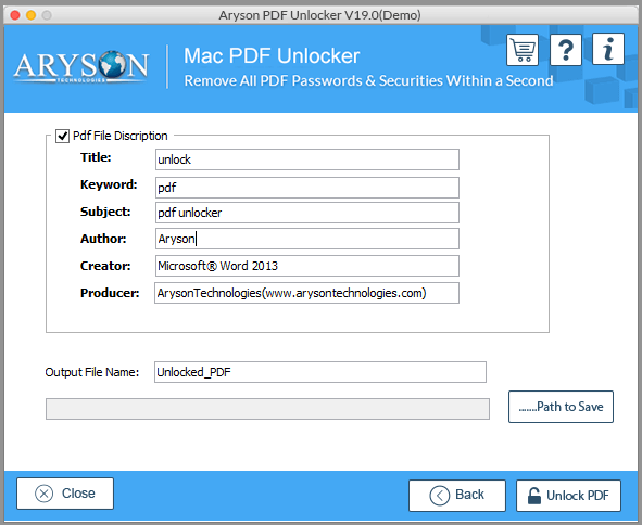 Mac PDF Password Unlocker