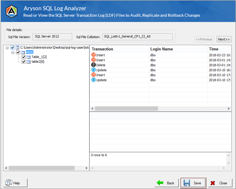 SQL Log Analyzer