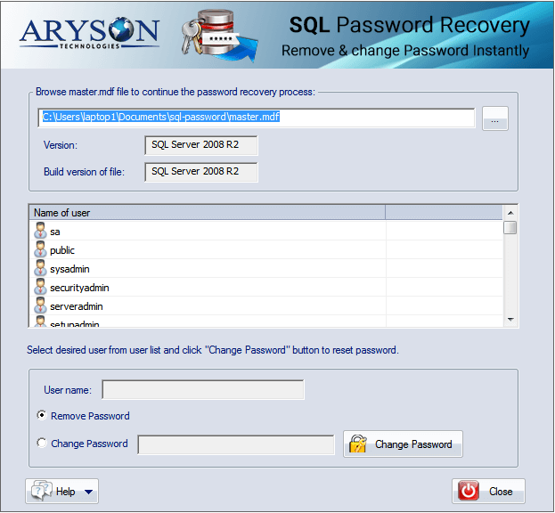 SQL Password Recovery