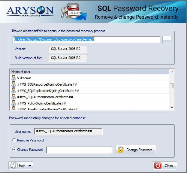 SQL Password Recovery