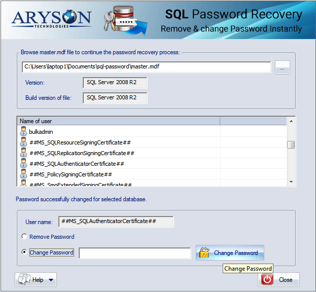 SQL Password Recovery