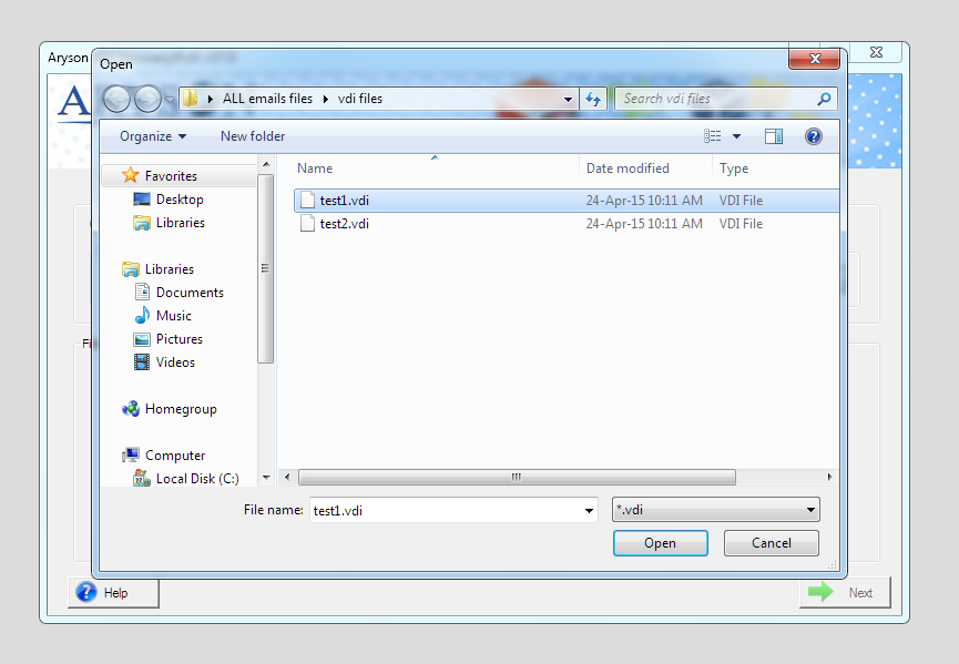 VDI Recovery interface
