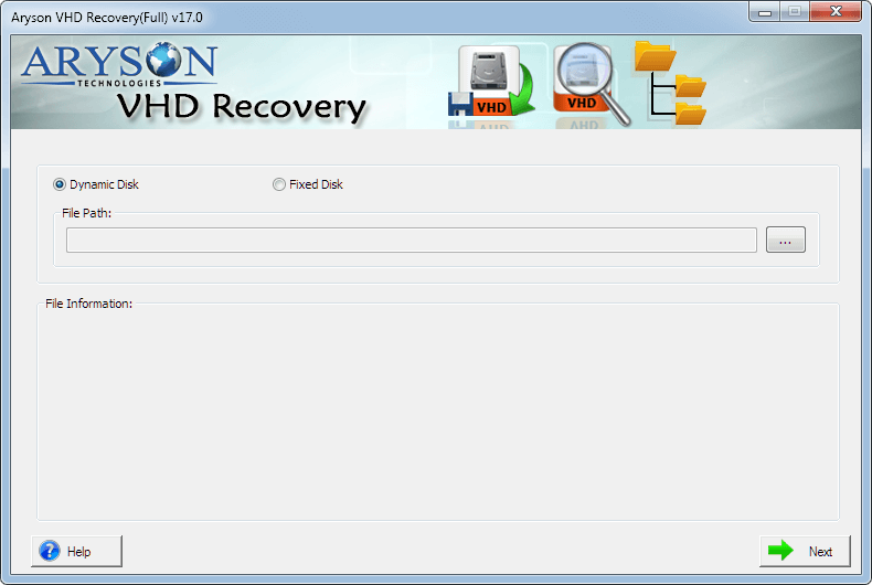 VHD Recovery interface