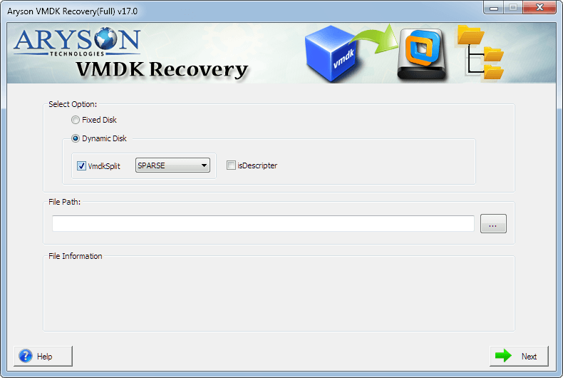 VMDK Recovery interface