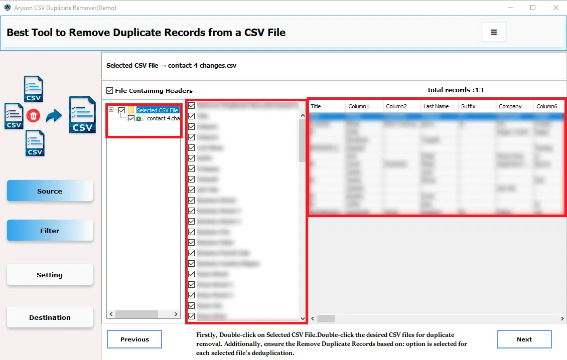 CSV Duplicate Remover