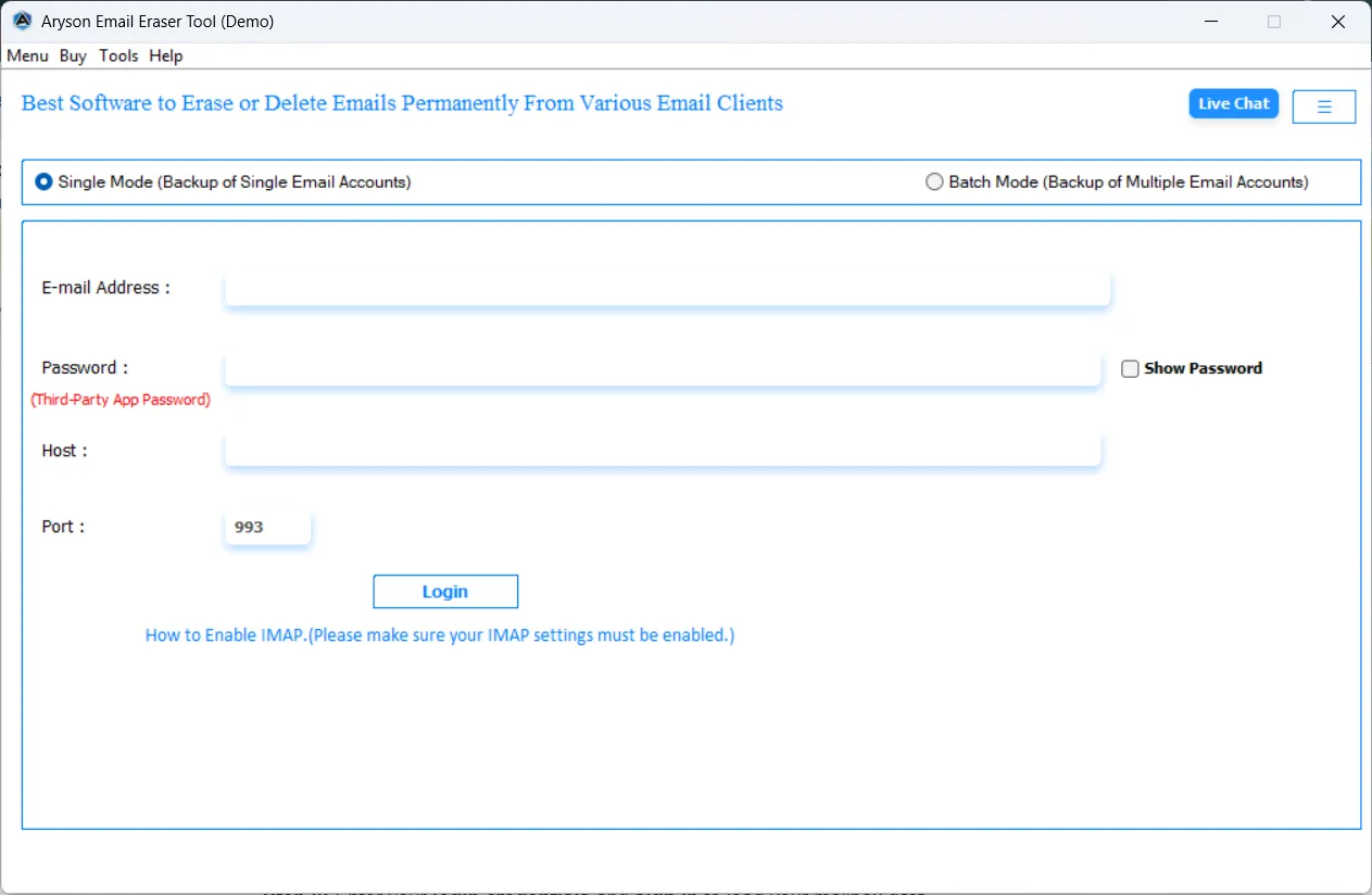 How to Use the Aryson Email Eraser Tool