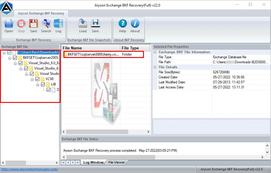 How to Use the Aryson Exchange BKF Recovery Tool