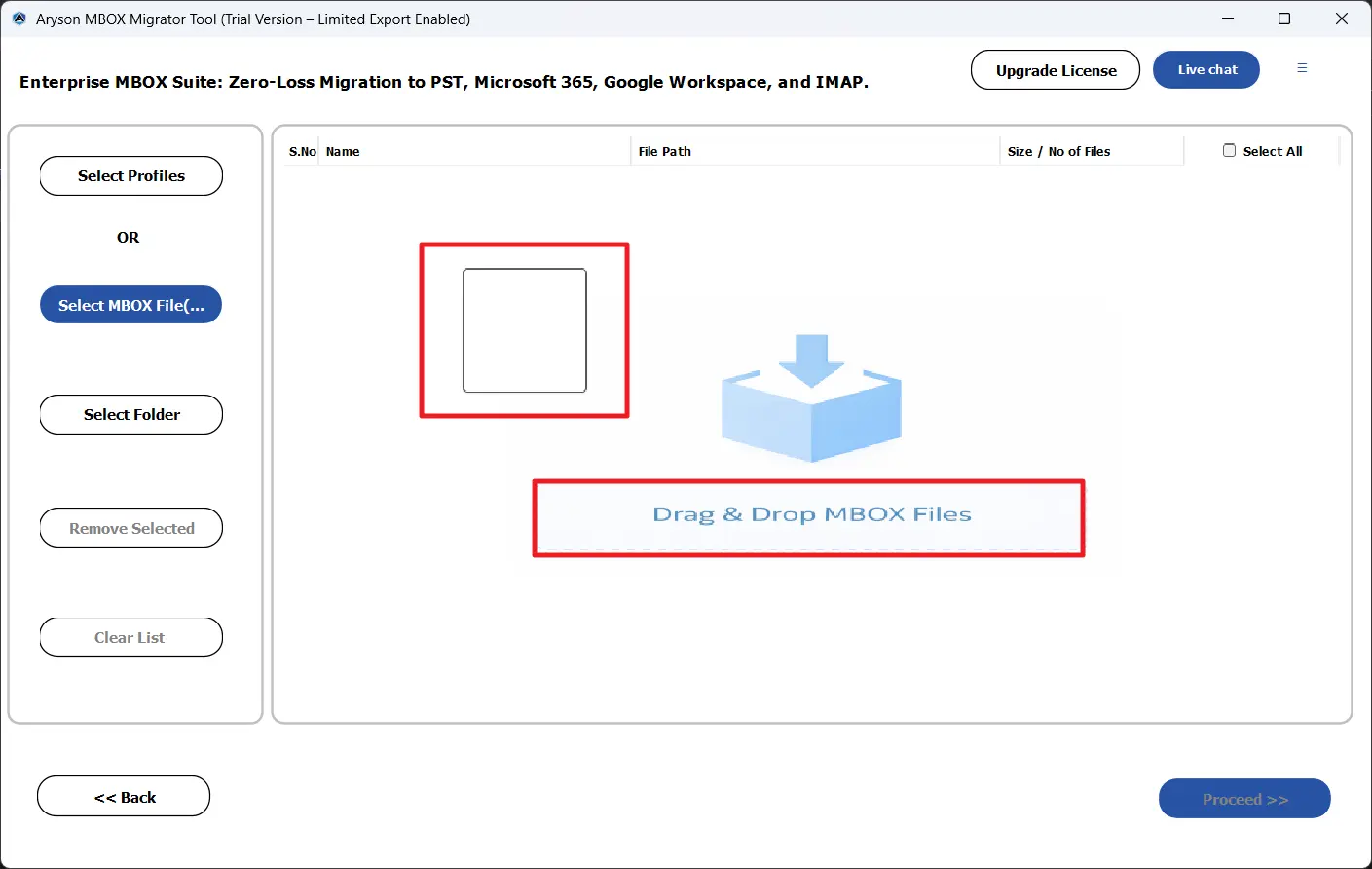 Email Accounts Selection