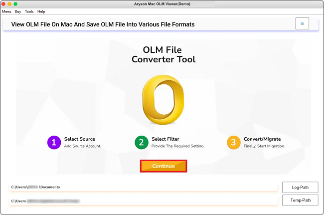 Aryson Mac OLM Viewer software