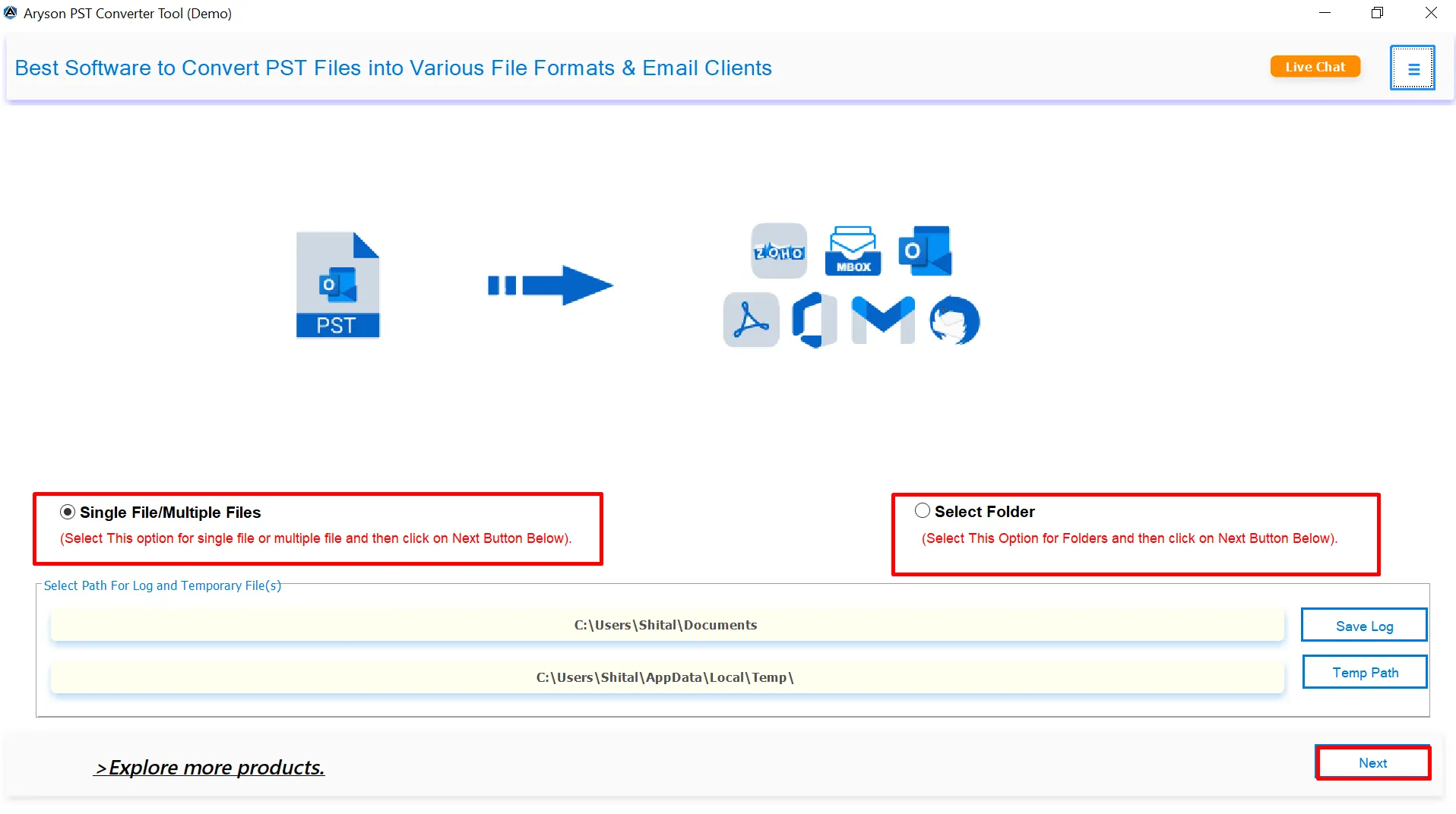 Aryson Outlook Contacts Export Tool