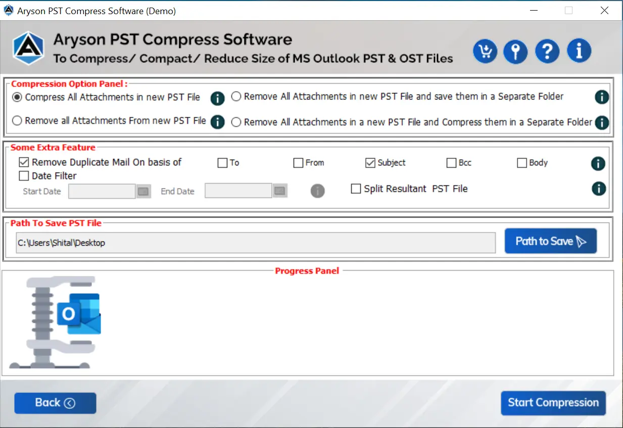 How to Use Aryson pst compress tool