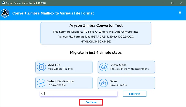 Aryson Zimbra Converter Tool 24.01 full