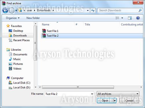 Browse your RAR File