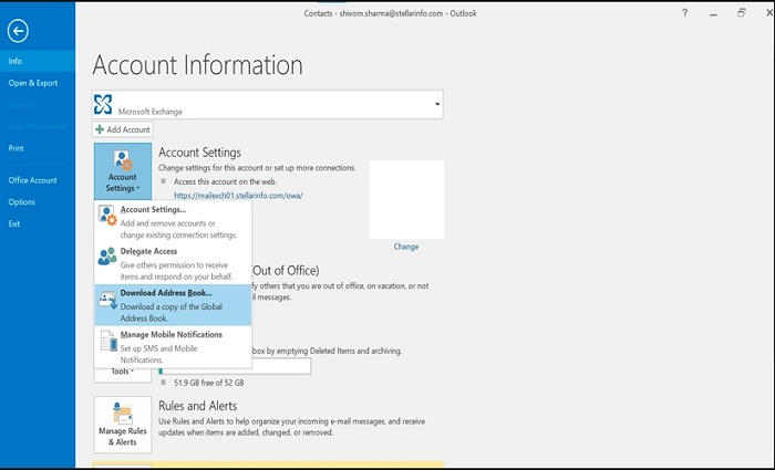 choose Account Settings