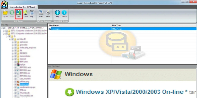 Select files to recover