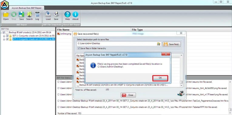 Click OK to save data