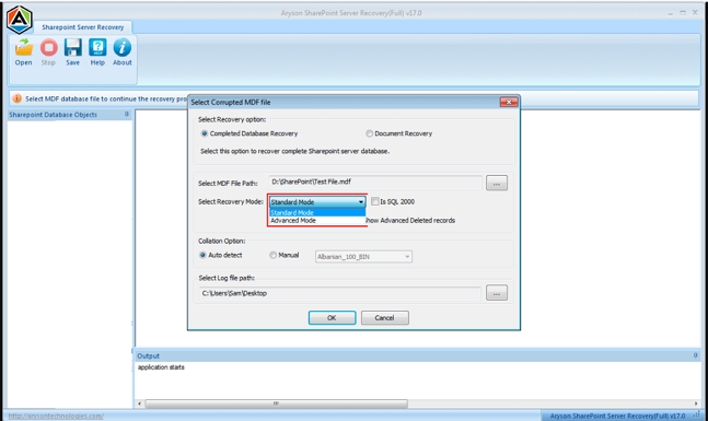 Select your desired Recovery Mode