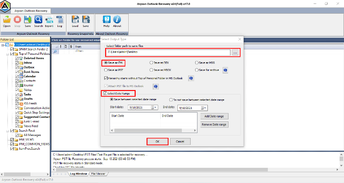 Select the target folder