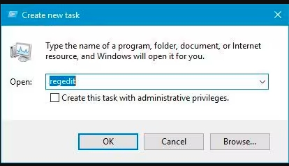 Type regedit and press Enter