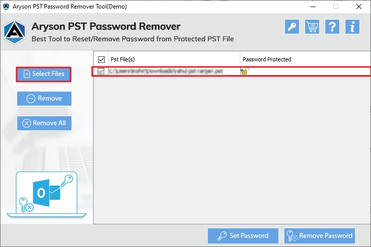 click on the Select Files option