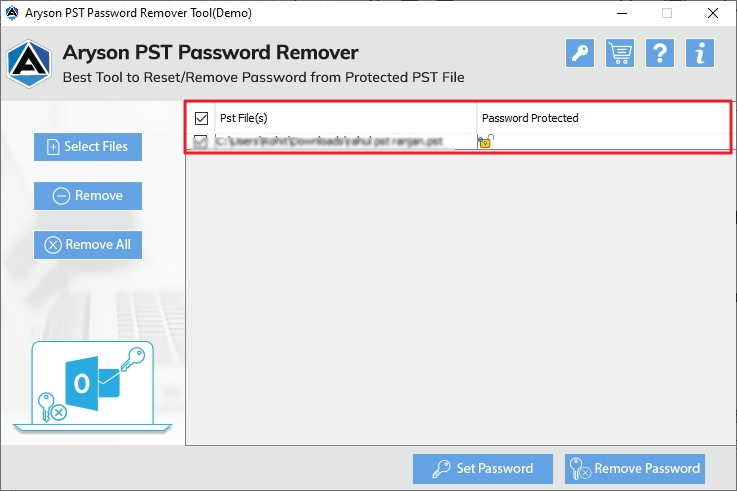 check the added PST file