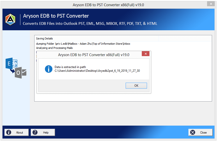Click OK to complete the conversion