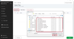 Click on the Select files option, choose the PST