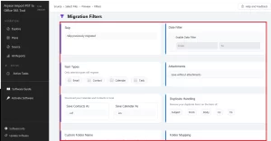Apply the migration filters