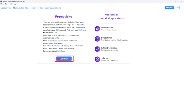 Download the Aryson Yahoo Backup Tool