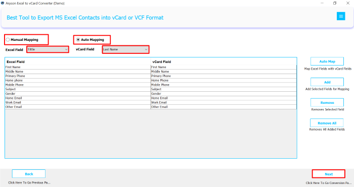 Use the Field Mapping feature