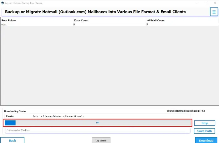 Select the destination path and click Download
