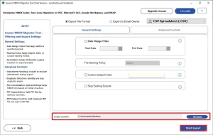 click Start Export