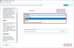 saving drop-down of the email client and select Gmail