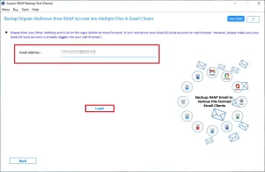 Enter the Gmail account ID and hit Login