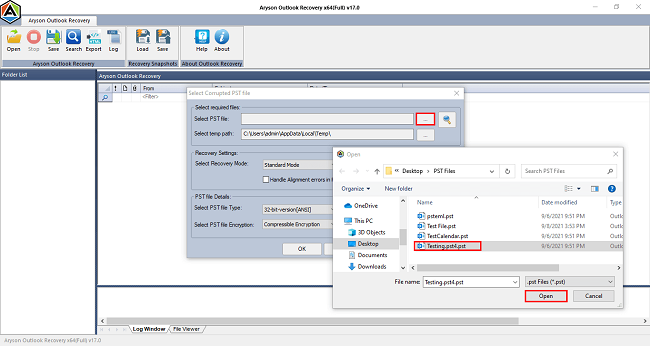 add a corrupt PST file