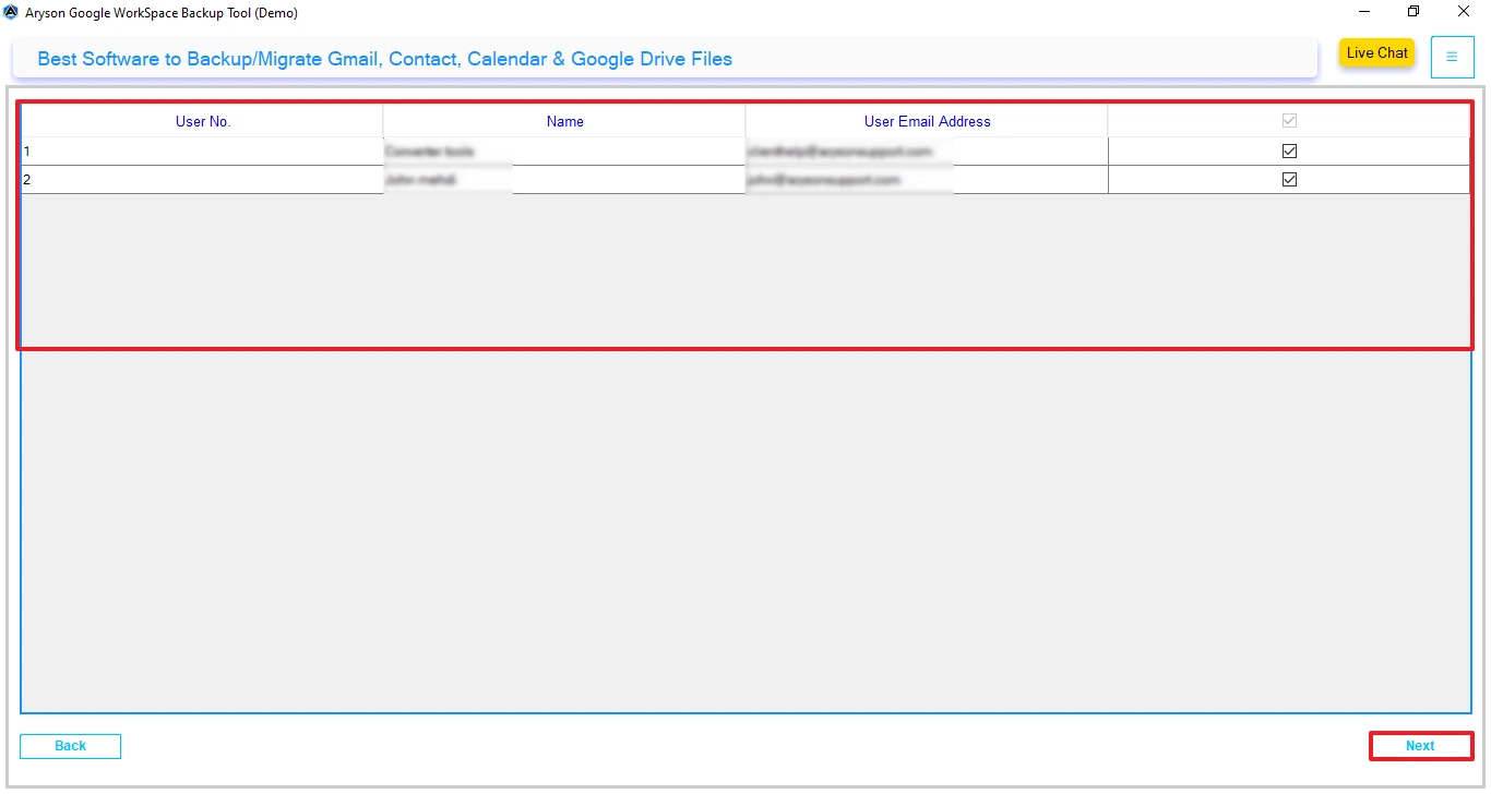 Review and select the Contacts file