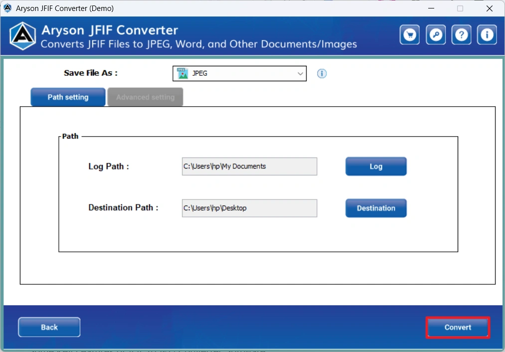 Click Convert