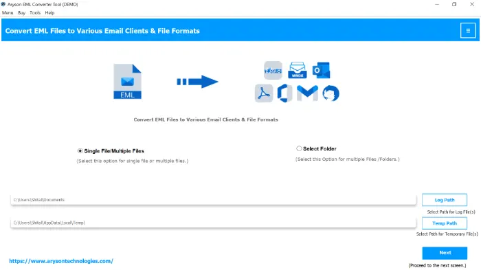 download and install the Aryson EML Converter Tool